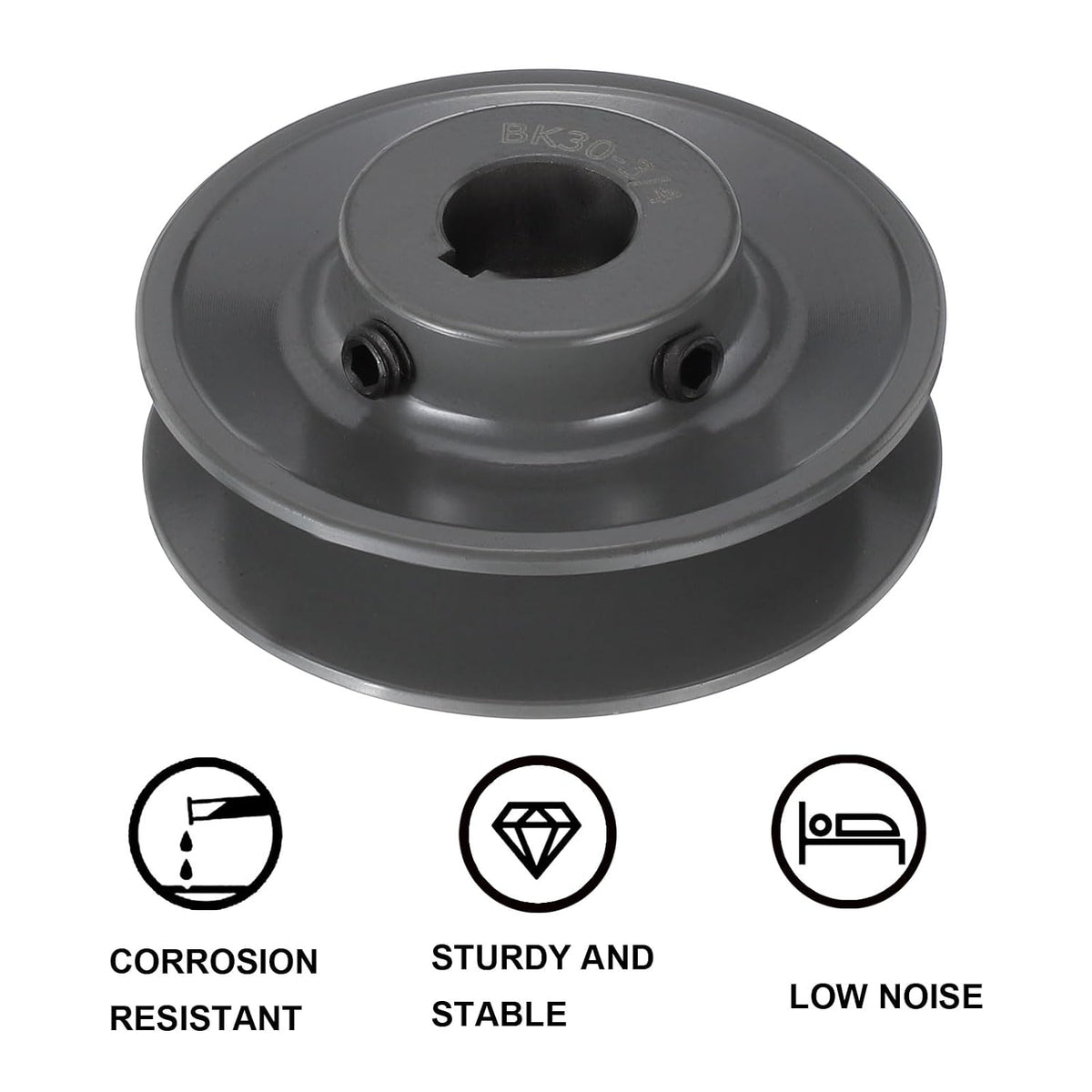 uxcell BK30-3/4 V-Belt Sheave 3/4" Bore, 3.15" OD, Single Groove Web Sheave