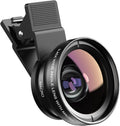 Phone Camera Lens, 2 in 1 Cell Phone Clip-on Lens Kit | 0.45X Wide Angle Lens 140°+ 12.5X Macro Lens Clip-on iPhone