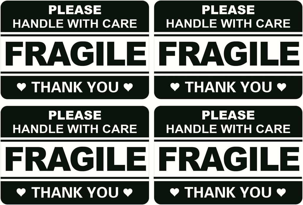 2x3 inch 200pcs Black Fragile Sticker for Shipping