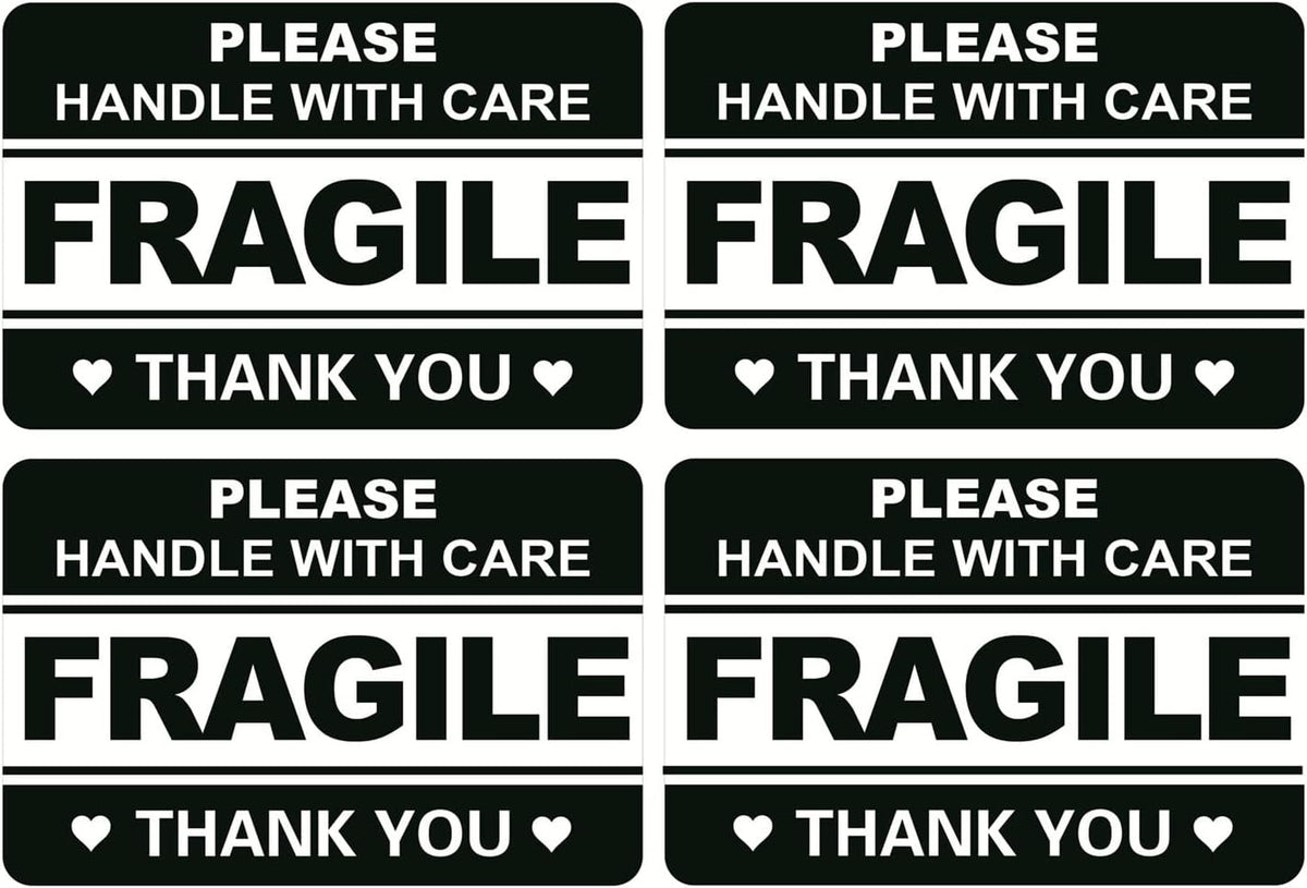 2x3 inch 200pcs Black Fragile Sticker for Shipping