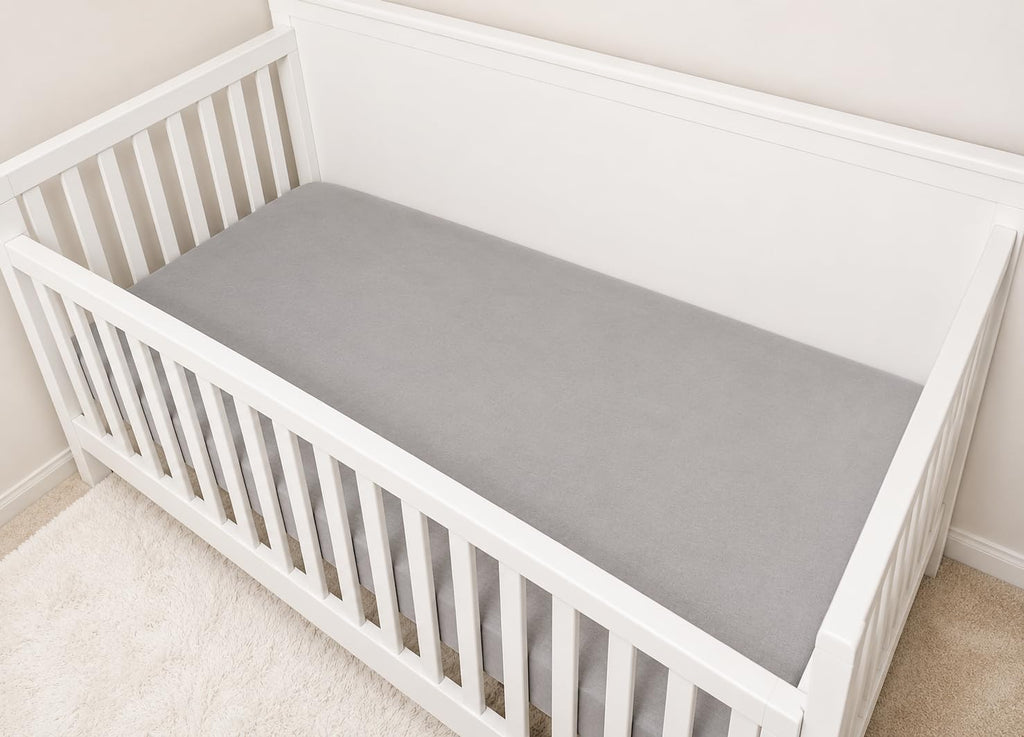 Heavenly Soft Chenille Fitted Crib Sheet 28" x 52", Warm and Cozy Neutral Chenille Sheet, Steel Gray