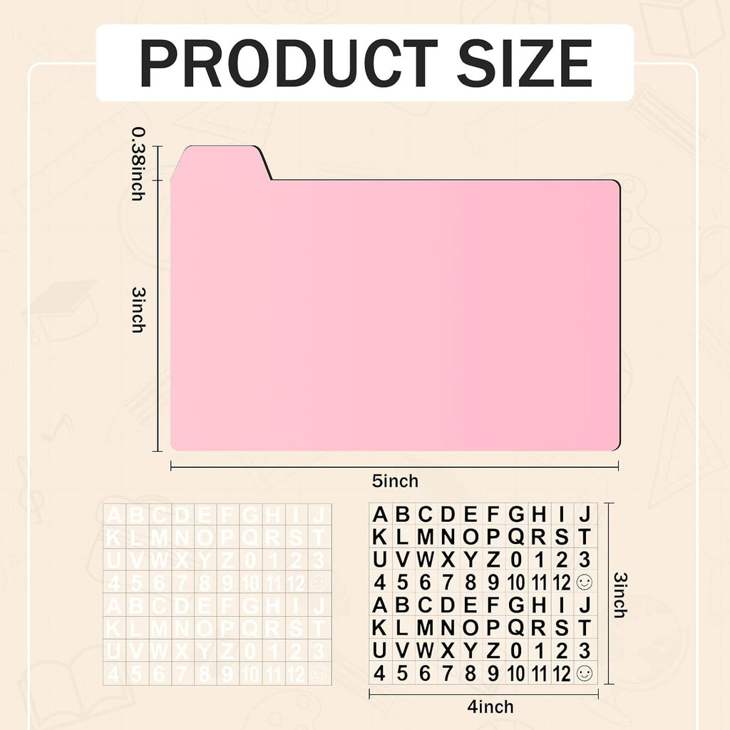 50 Pack 3 x 5 Inch Index Card Dividers with Tabs, 250gsm Paper | A-Z, Number Sticker, Dry Erase Index Card Guide