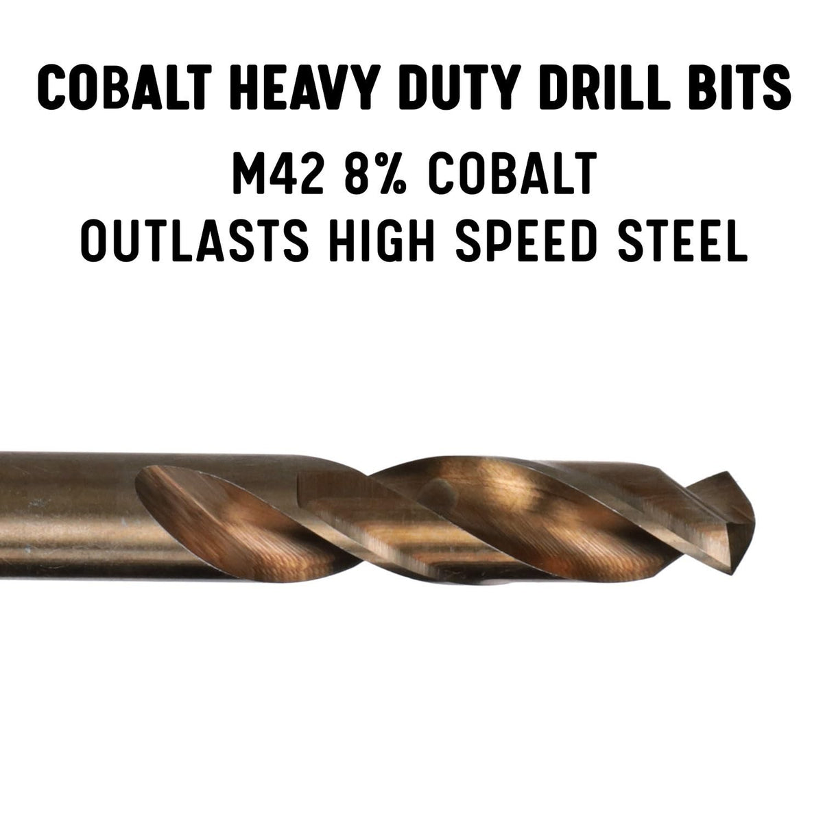 Drill America 7 Piece Screw Machine/Stub Cobalt Drill Bit Set, Plastic Pouch Case, D/ASTCO