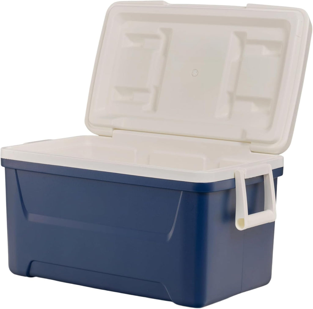 48 Quart Hard Sided Cooler with Swing-Up Handles, Portable Cooler for Camping, Beach, Picnic