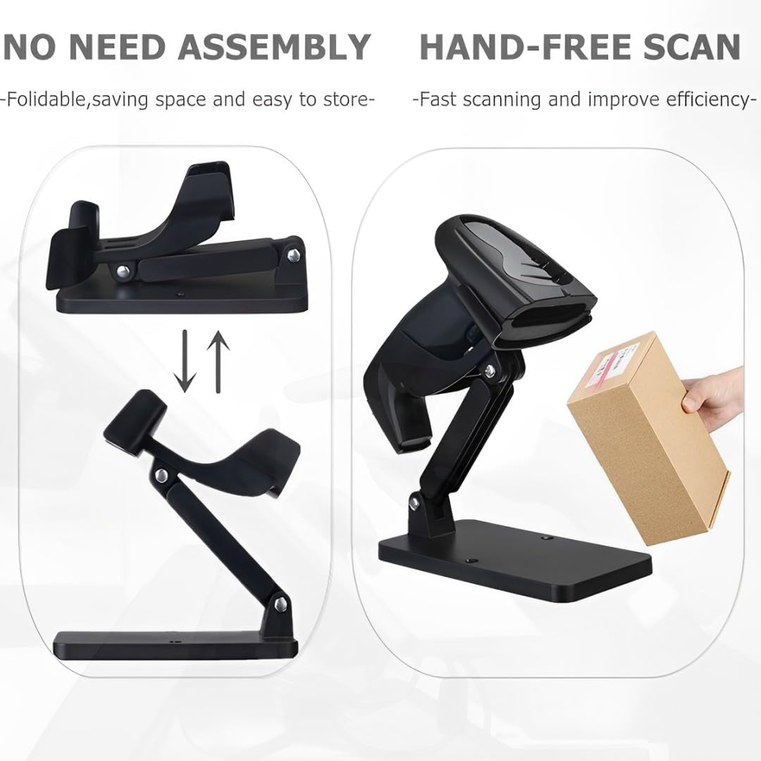 Universal Scanner Holder,Adjustable Barcode Scanner Stand,No Assembly Barcode Reader Bracket Compatible with 1900