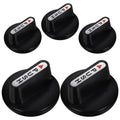 Gas Stove Control Knob Replacement, Switch Button Plastic Black 5Pcs