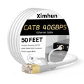 Cat 8 Ethernet Cable 50ft, High-Speed Internet Cable Network Cord with RJ45 Connector 40Gbps 2000Mhz Heavy Duty LAN