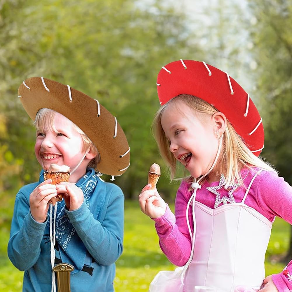 CHILD Felt Cowboy Hat, Western Cowgirl Hat Rodeo Style Costume - KID SIZE