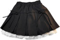Girls Pleated Skirt Lace Hem Elastic Waist Uniform Teens Comfort School Kids Clothes with Bow