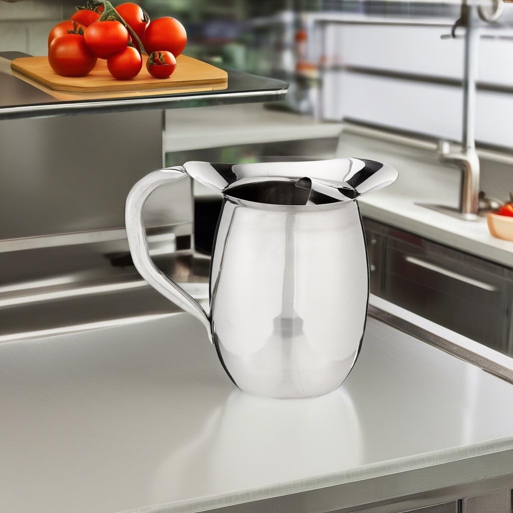 WPB-2C Deluxe Bell Pitcher with Ice Catcher, 2-Quart, Stainless Steel, Medium