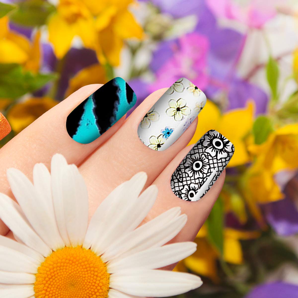 300 Sheets Nail Foils Nail Art Transfer Foil Stickers Laser Flower