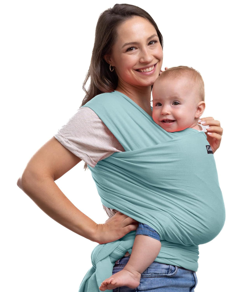 Baby Wrap Carrier, Soft Stretchy Newborn Sling, 7-35 lbs, Mint | Breathable Fabric, Hands-Free Baby Wearing Wrap