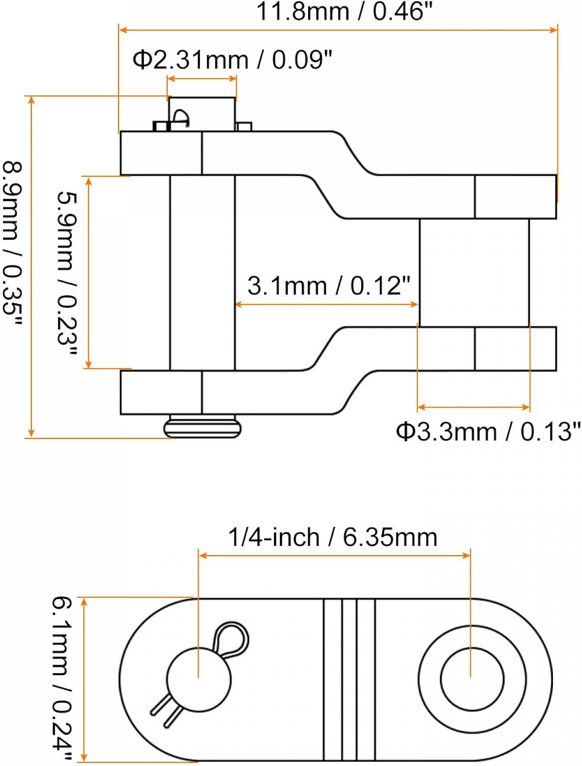 uxcell 12Pcs #25 Chain Offset Half Link Roller, 1/4" Pitch Carbon Steel, Standard Chain End Connector Split Links for 04C Chain