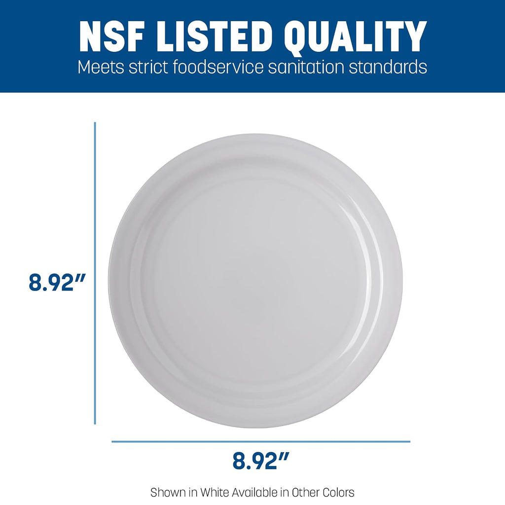 Kingline Dinner Plate, Heavy Duty Melamine Dish for Serving, 9", 48 Count, Red