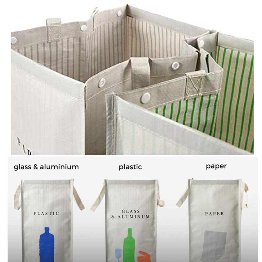 216 Separate Recycling Waste Bin Bags for Kitchen Home Recycle Garbage Trash Sorting Bins Organizer Waterproof