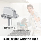 Kqcibz 1 PCS Upgrade Replacement 5304525746 Long Stem Stove Knobs Oven Knobs Compatible Stove Range, Silver