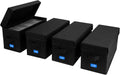 CD Case Holder with Handles and Lid – CD Storage Box with External Label Slots, Easy-to-Move Organizer Case for
