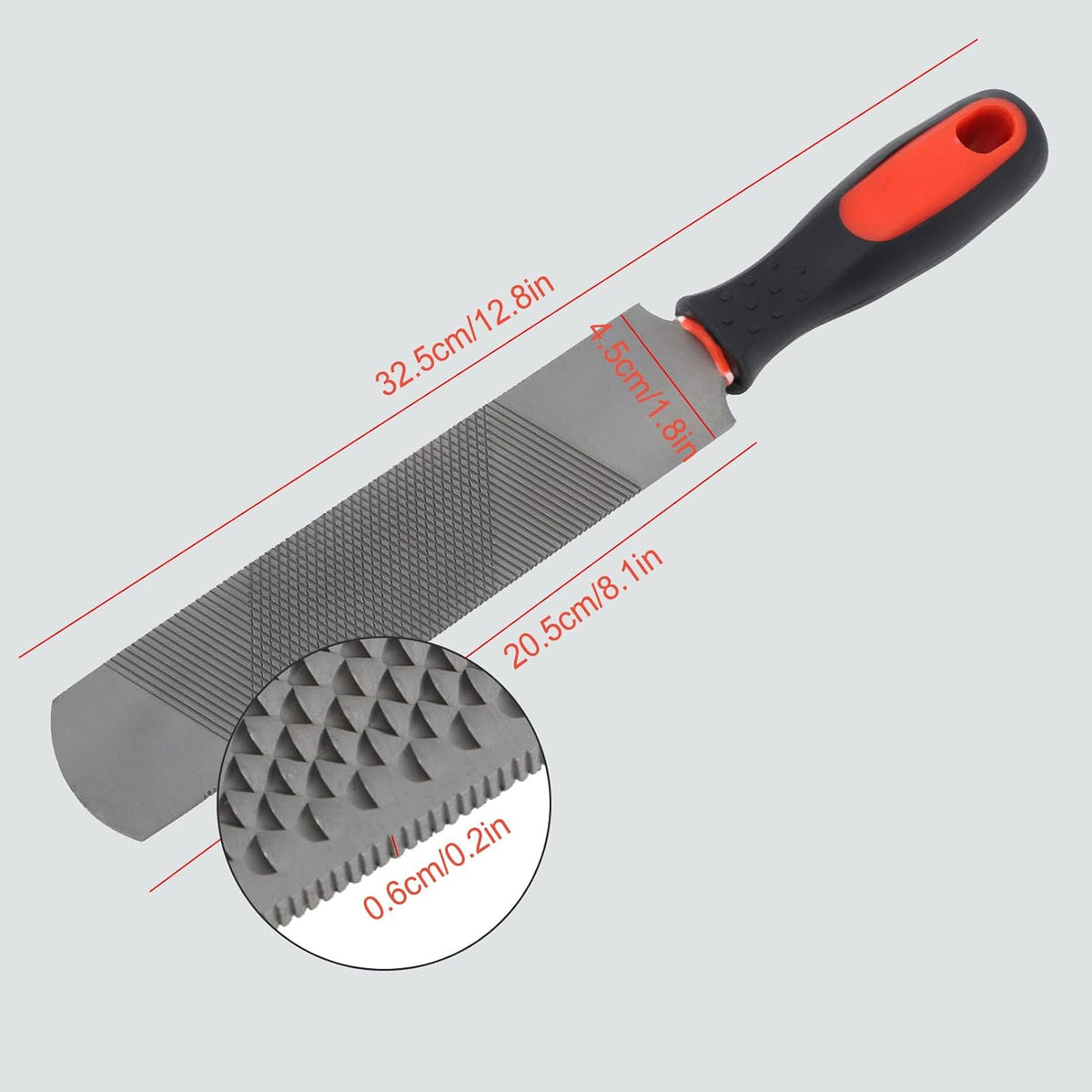 Horseshoe Trimming Tool 8 Inch Hoof Rasp, Solid Carbon Steel Horseshoe File with Rubber Handle, Double Sided Hoof