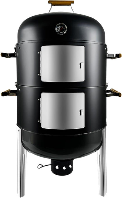 Vertical Charcoal Smoker Grills: Premium 20.5 Inch BBQ Meat Smokers