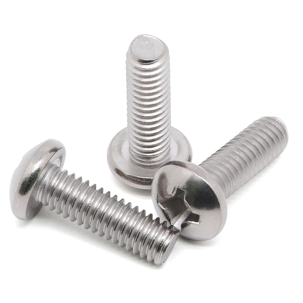 10-32 x 1 Pan Head Machine Screws, Fully Threaded, 304 Stainless Steel 18-8, Bright Finish, Pack of 50