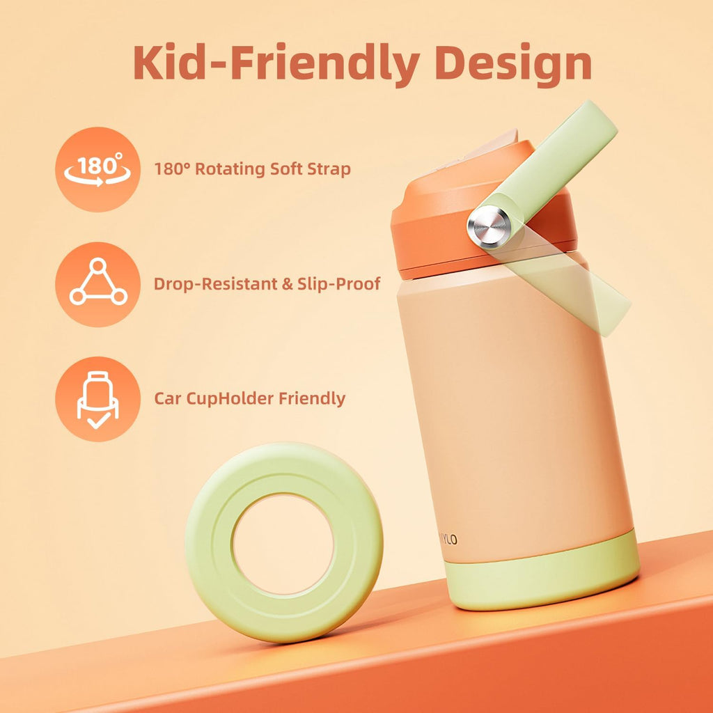 Kids Water Bottle 12oz, Insulated Toddler Water Bottle | Stainless Steel, School Boys Girls, Cups with Straw