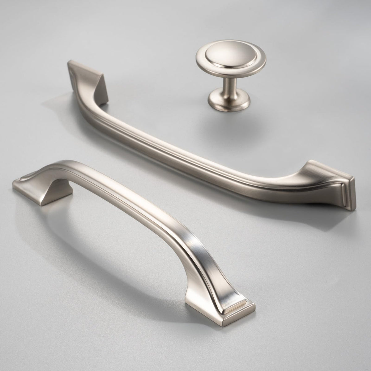Brushed Nickel Cabinet Pulls 3 Inch Silver Drawer Pull 10 Pack 8222