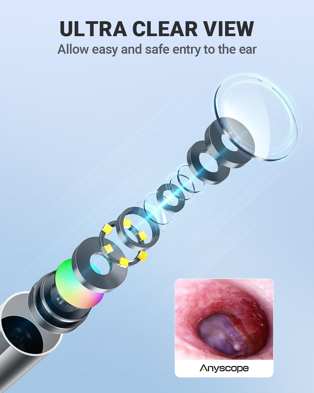 Digital Otoscope, Video Ear Scope Camera Compatible with iPhone/Android