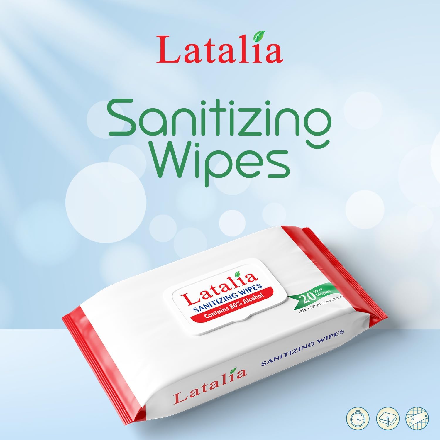 Hand Wipes Pack of 2| 80% Alcohol Hand Sanitizer Wipes for Hands & Face Moisturizing, Gentle, Convenient and