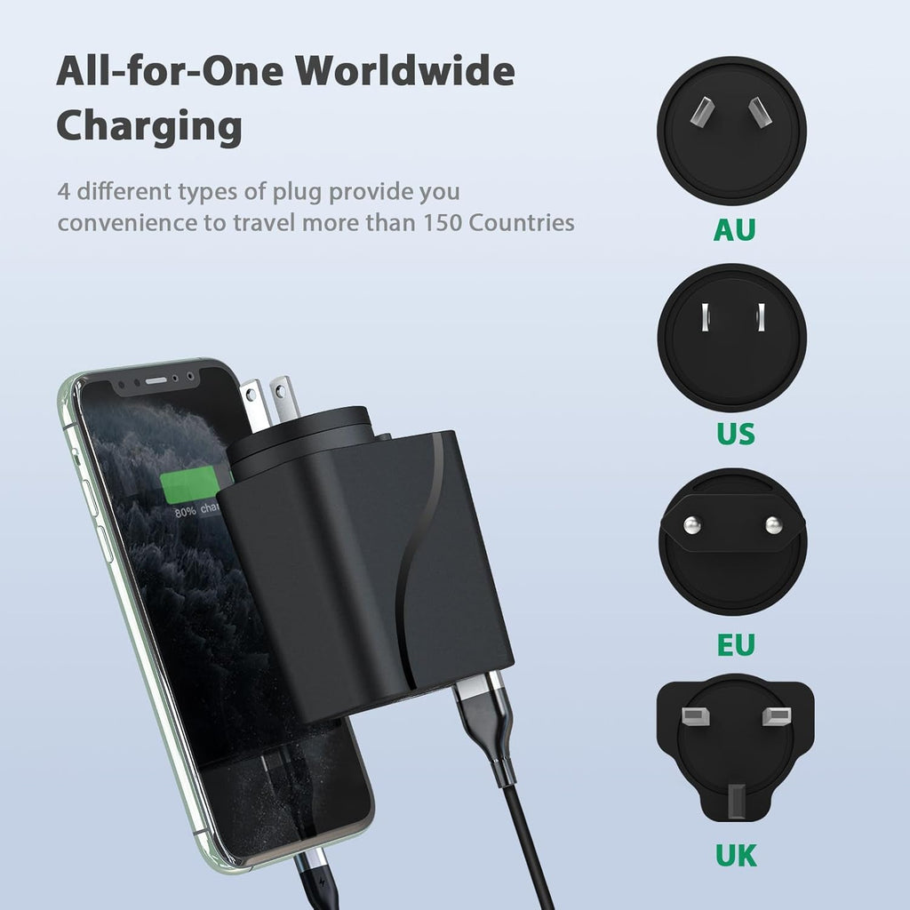 AC to DC Converter, 110V/120V to12V Converter, 36W USB C Charger with Car Cigarette Lighter Socket, 3-Ports Wall
