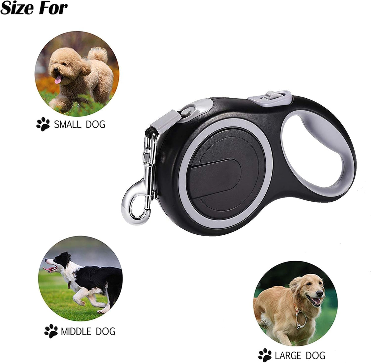 Retractable Dog Leash, EC.TEAK 26 Foot Dog Walking Leash for Medium Large Dogs up to 110lbs, One Button Break & Lock