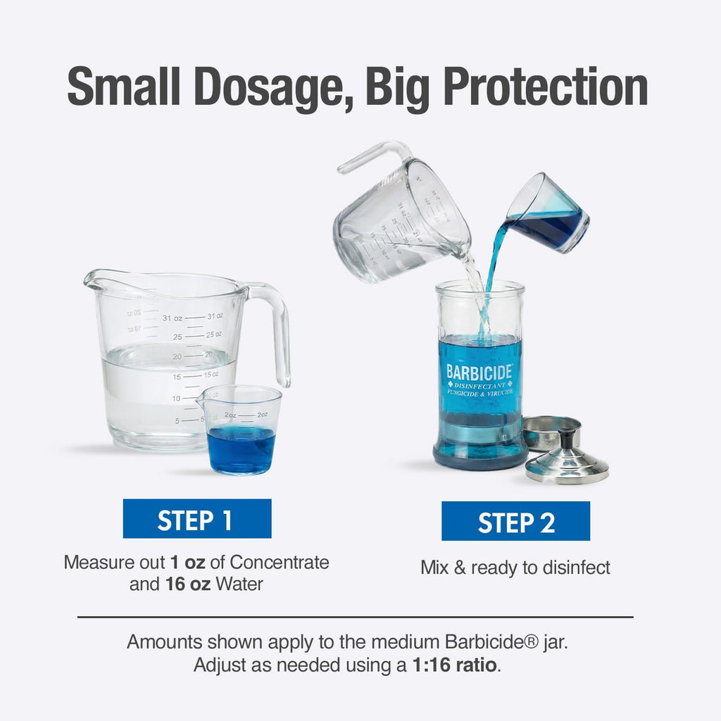 Disinfectant Jar – Durable Glass Immersion Container with Stainless Steel Lid and Tray – Professional Tool Sanitizer