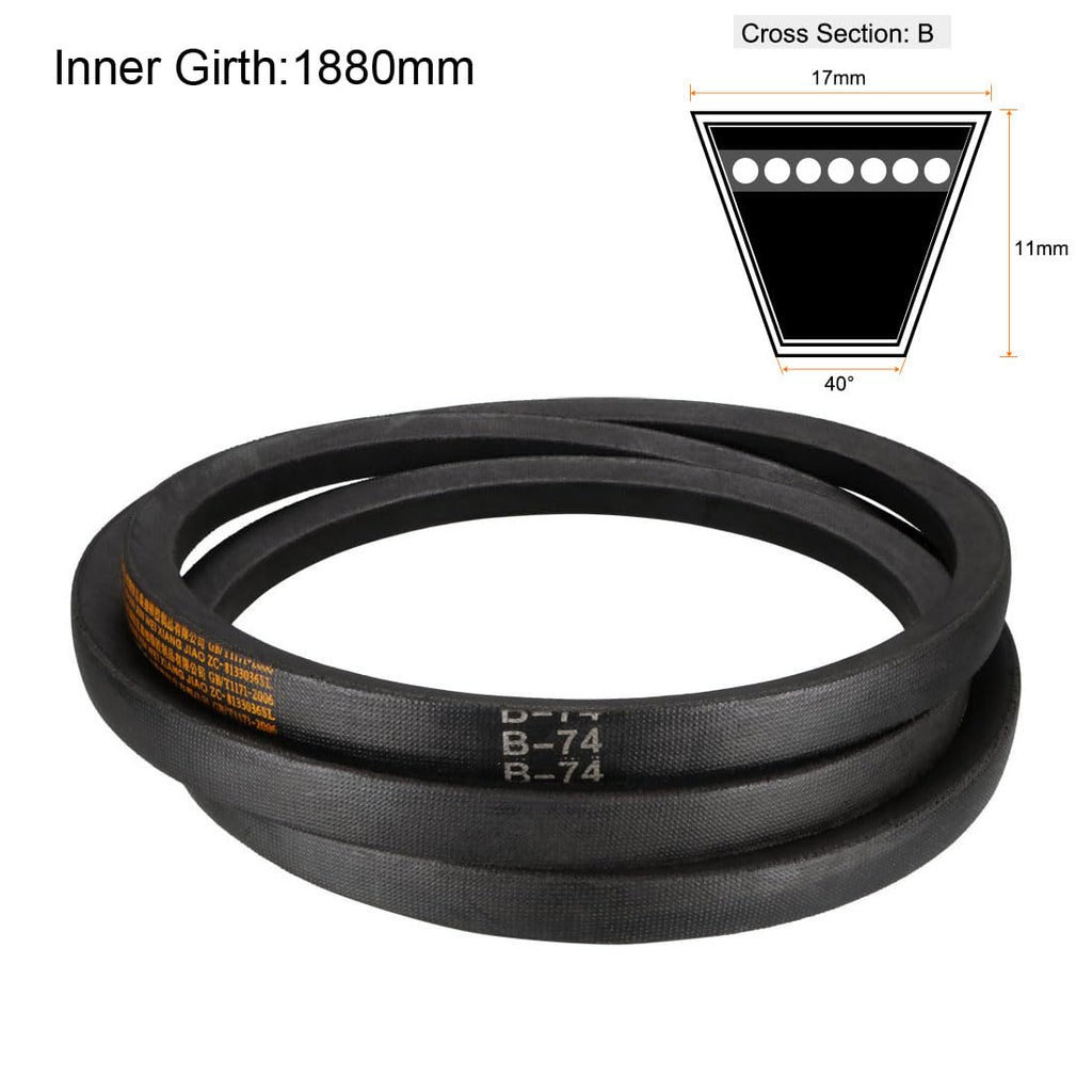 uxcell B-74 V-Belts 74" Inner Length, B-Section Rubber Drive Belt