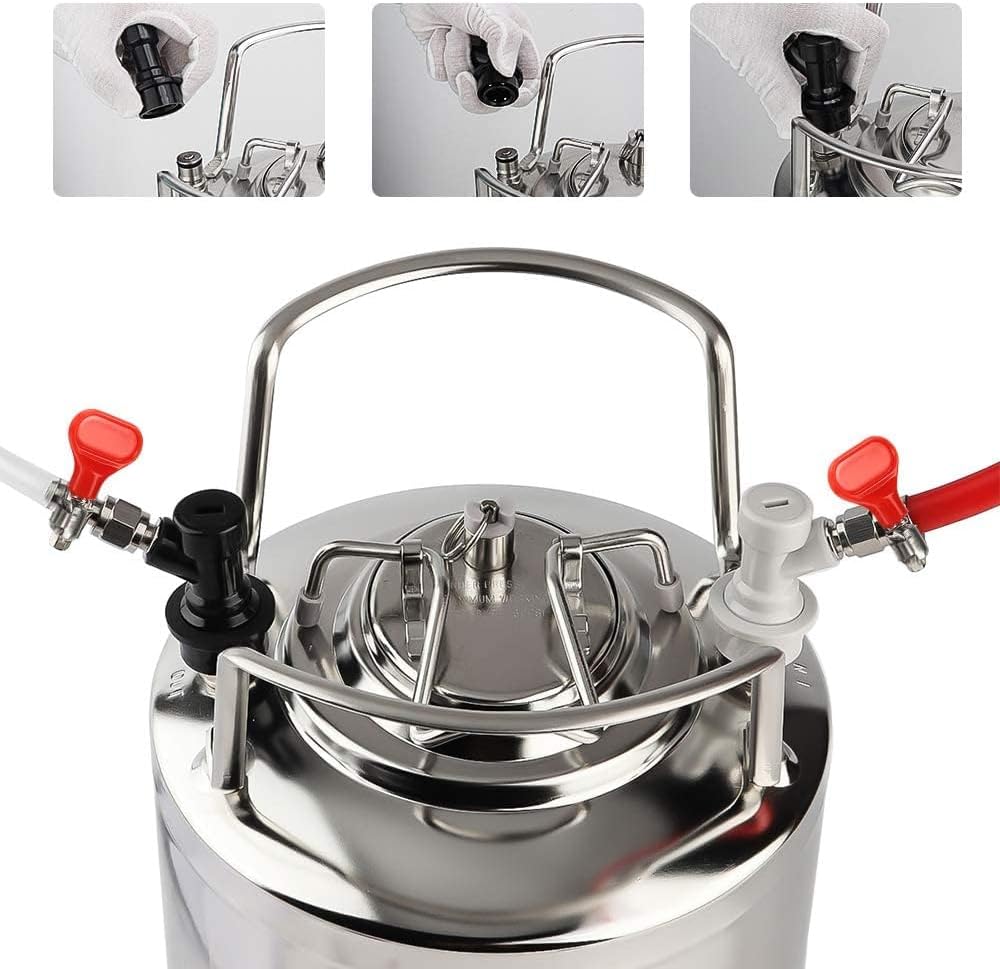 Ball Lock Keg Disconnect, 2 Pack Quick Ball Lock MFL Disconnect | Corny Keg Disconnect Flared 5/16” Gas 1/4” Liquid