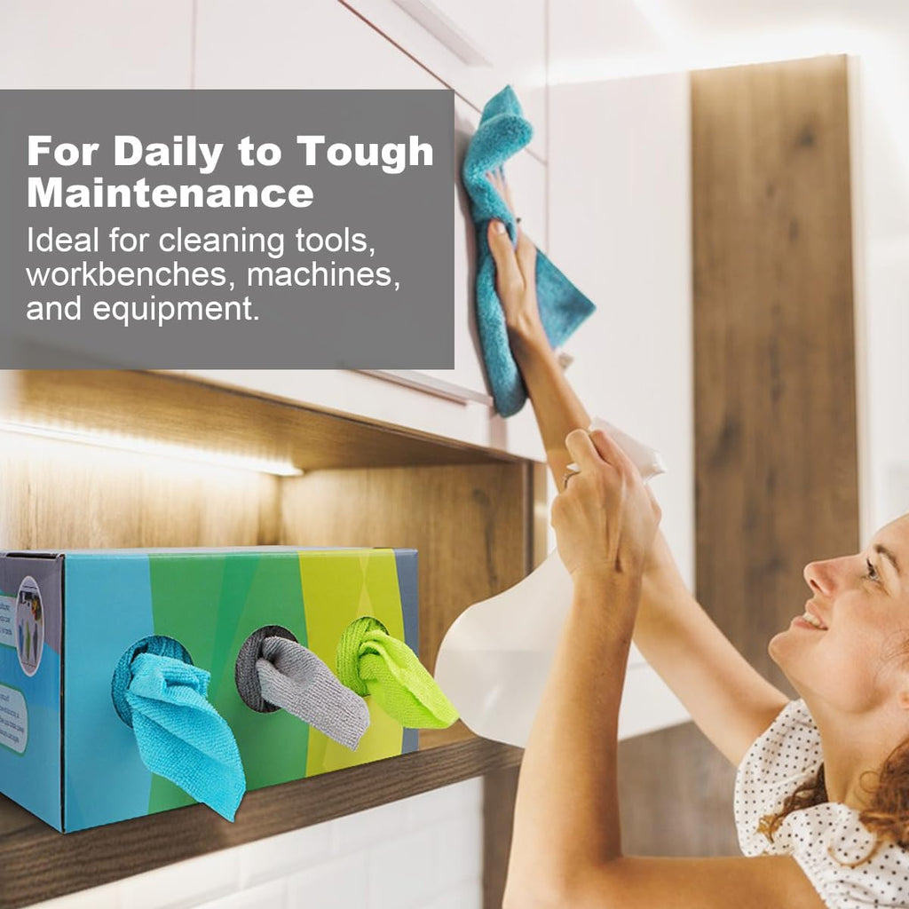 Microfiber Cleaning Cloth, 150 Pack Reusable Paper Towels Microfiber Towels for Cars Lint Free Washable Tissues Shop