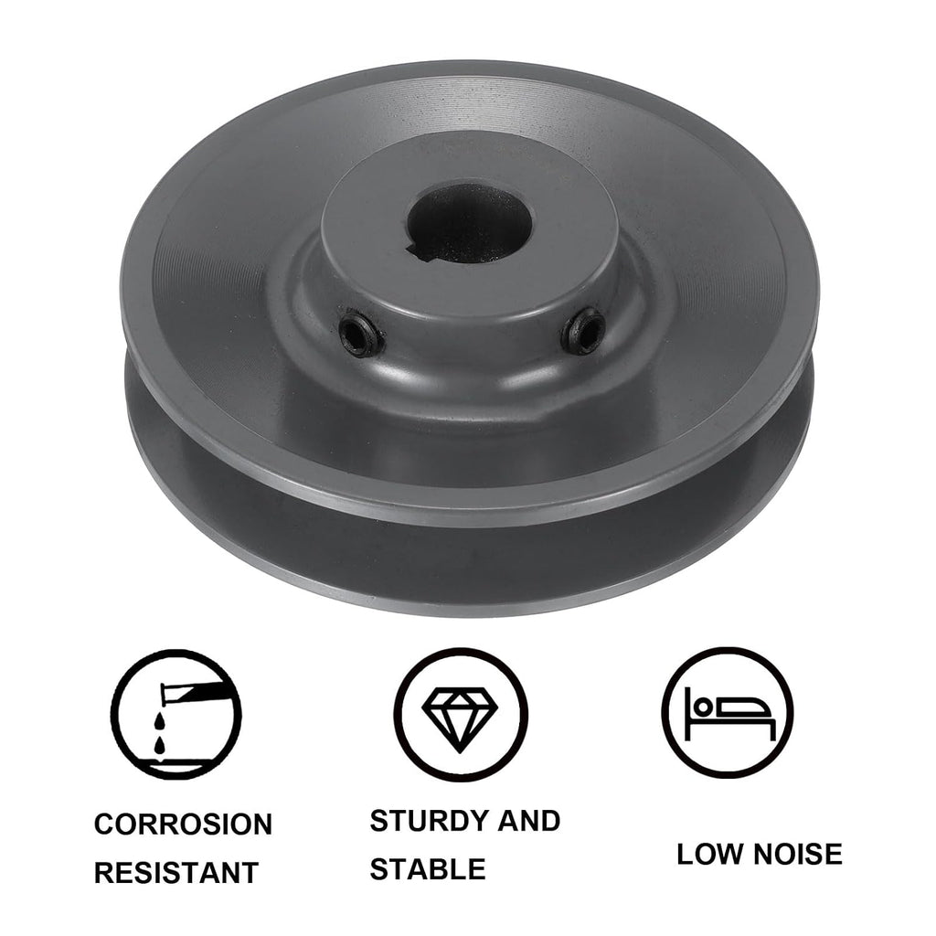 uxcell BK45-3/4 V-Belt Sheave 3/4" Bore, 4.25" OD, Single Groove Web Sheave