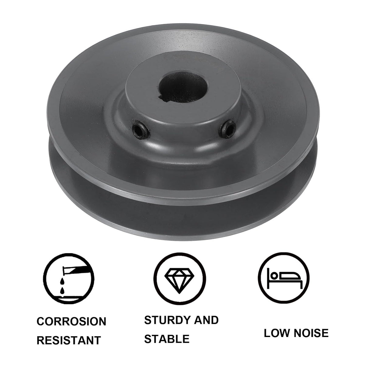 uxcell BK45-3/4 V-Belt Sheave 3/4" Bore, 4.25" OD, Single Groove Web Sheave