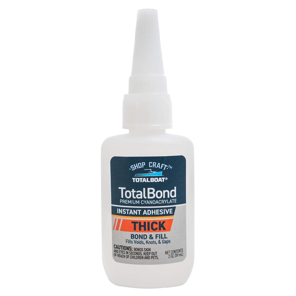 TotalBond Clear Super Glue Adhesive, Thick CA Glue - 2 oz Bottle | Fast-Bonding Liquid Cyanoacrylate Adhesive for