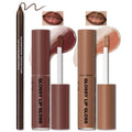 2 Colors Nourishing Lip Gloss Hydration Non-Sticky Plumping Lip Kit for Women, Natural Nude Tinted Lip Glow Oil