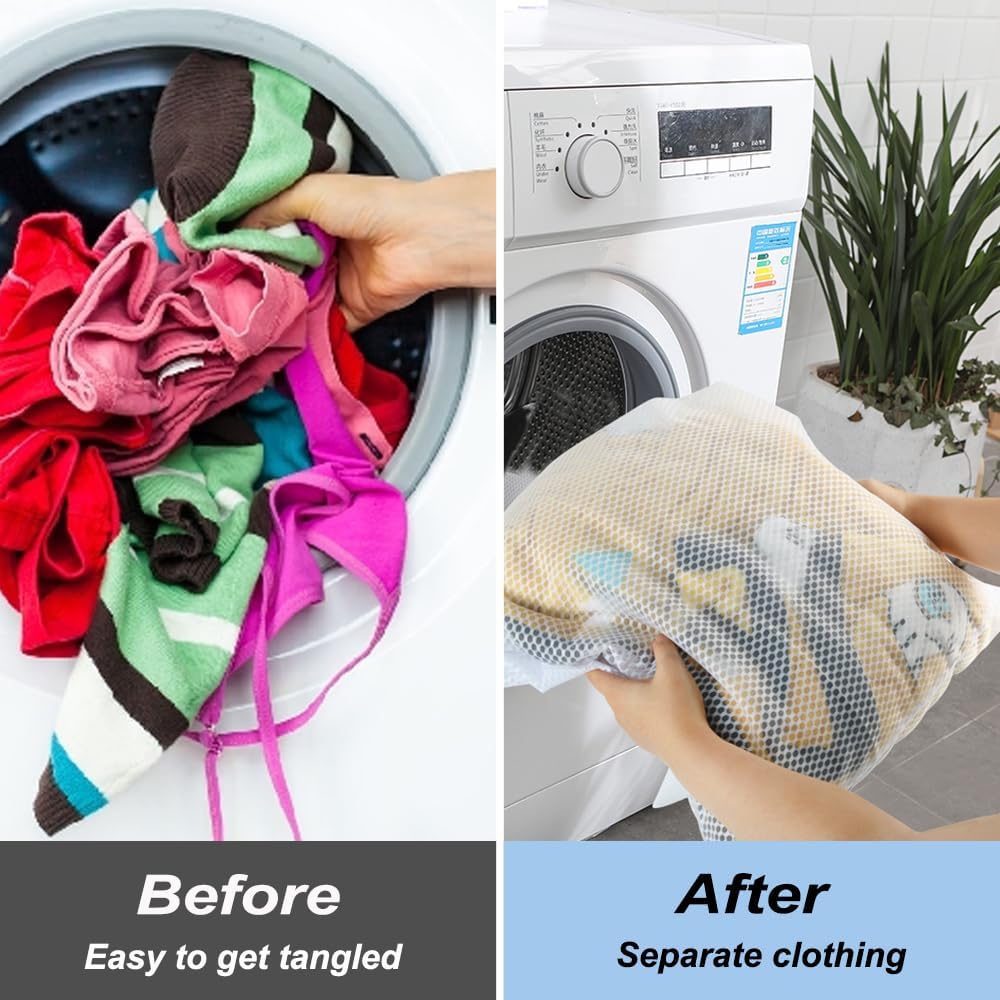 Extra Large Mesh Laundry Bag, 2 Pack XXL Oversize Honeycomb Mesh Wash Bags for Washing Machine, Coats, Stuffed Toys
