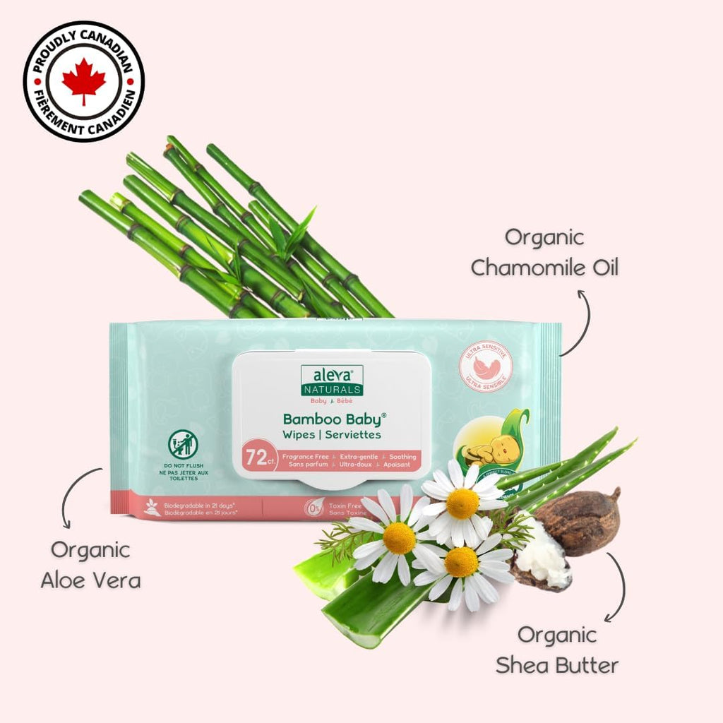 Bamboo Baby Sensitive Wipes | Unscented | Extra Strong and Ultra Soft | Natural and Organic Ingredients | Certified