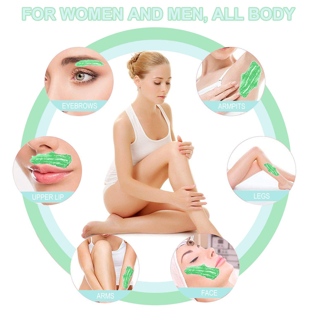 Hard Wax Beads for Brazilian Waxing, At Home Pearl Wax for Bikini, Face, Eyebrow, Legs - 300g (10 Oz) with 10 Wax