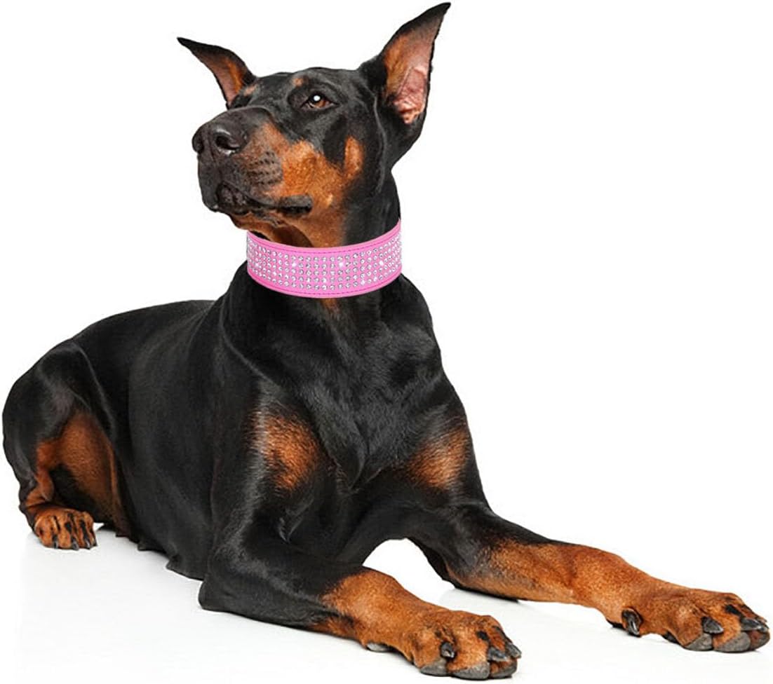 Rhinestones Dog Collars-2" Wide Crystal Diamonds Studded Collar