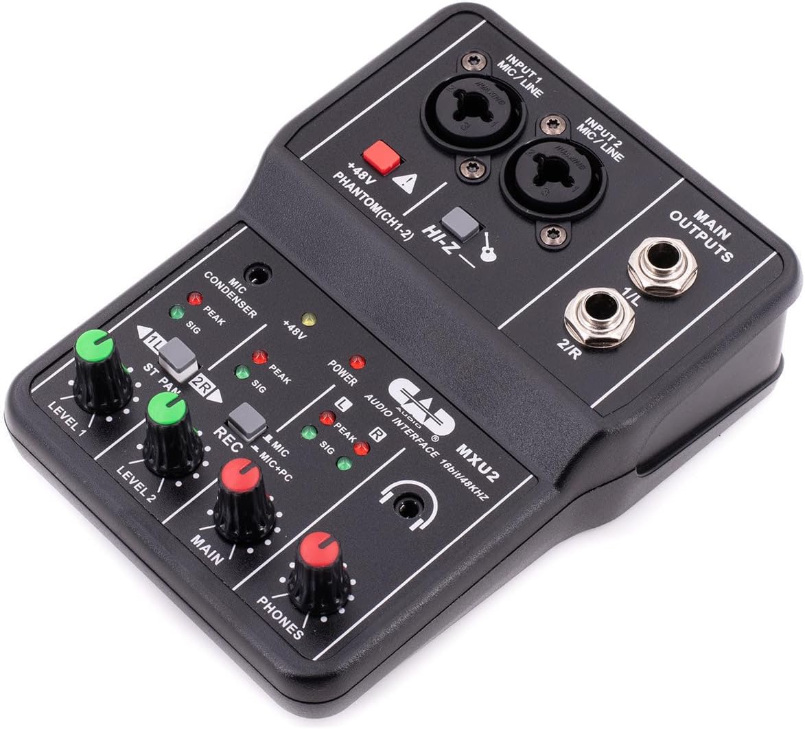 MXU2 2‑Channel USB Audio Mixer with XLR Combo Inputs