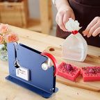 Steel Tape Bag Sealer with 2 Bag Sealing Tape, Plastic Bag Sealer Poly Bag Sealer for Meat Cake Bread Icing, Heavy