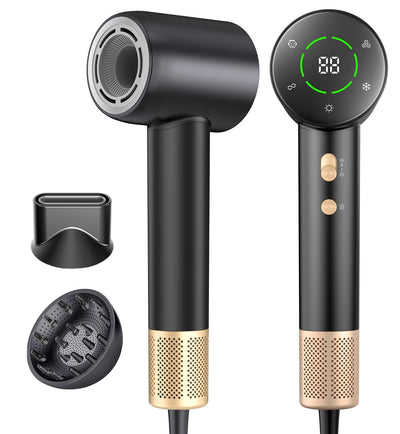 High Speed Hair Dryer, Professional Ionic Hairdryer with Brushless Motor for Fast Drying, Thermo-Control Quiet Hair