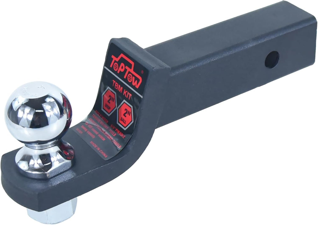 2" Drop Trailer Hitch Ball Mount Kit with 2" Trailer Ball and 5/8" Hitch Pin, Fits 2" Hitch Receiver, Matte Black