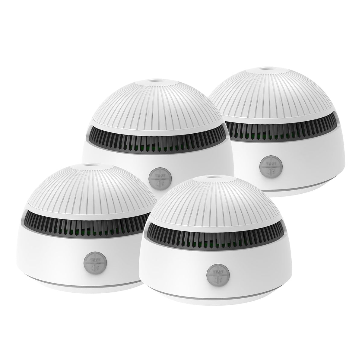 ZWE Photoelectric Home Safety Detector, 85dB Siren, Test & Silence, 4-Pack