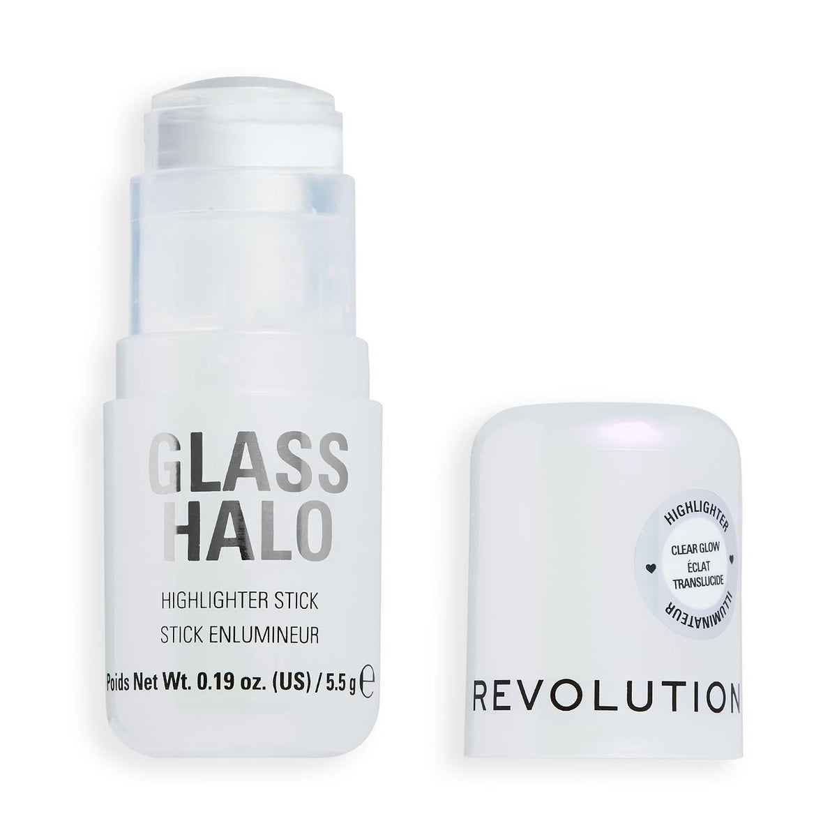 Revolution Glass Halo Highlighter Stick for Face & Body, Clear Glow