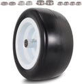 13x6.50-6 Flat Free Lawn Mower Tires and Wheelsfor Zero Turn Mowers | 13x6.5-6 Solid Front Smooth Tread Tires with