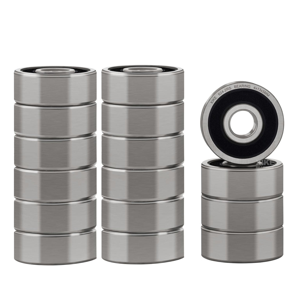 XiKe 624-2RS Deep Groove Ball Bearing, 4mmx13mmx5mm (16-Pack)